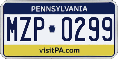 PA license plate MZP0299