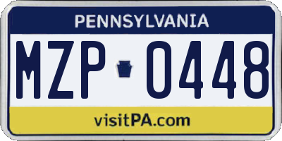 PA license plate MZP0448