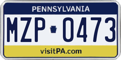 PA license plate MZP0473