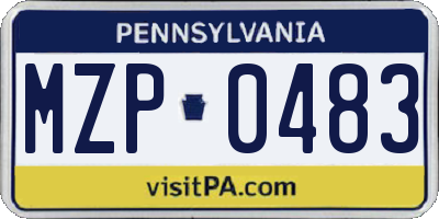 PA license plate MZP0483
