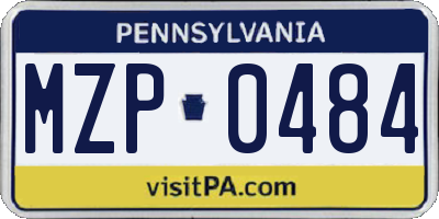 PA license plate MZP0484