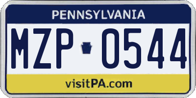 PA license plate MZP0544