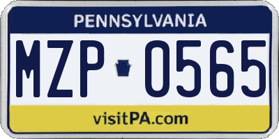 PA license plate MZP0565
