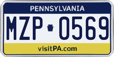 PA license plate MZP0569