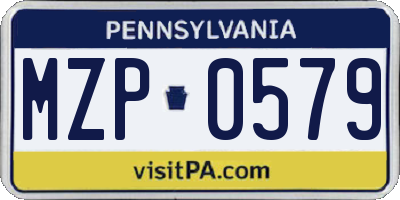 PA license plate MZP0579