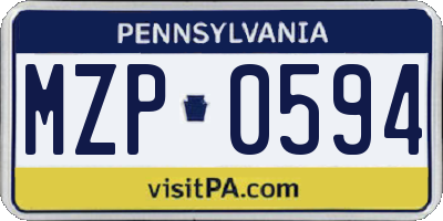 PA license plate MZP0594