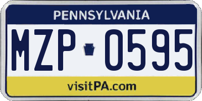 PA license plate MZP0595