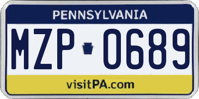 PA license plate MZP0689