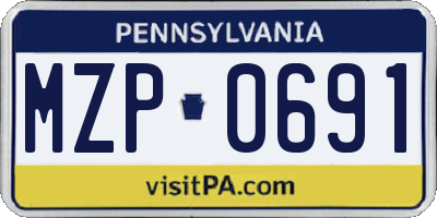 PA license plate MZP0691