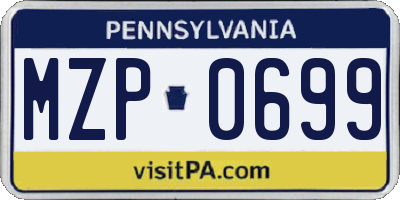 PA license plate MZP0699
