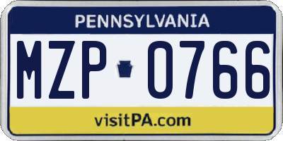 PA license plate MZP0766