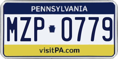 PA license plate MZP0779