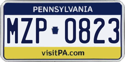PA license plate MZP0823