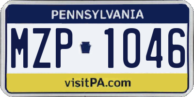 PA license plate MZP1046