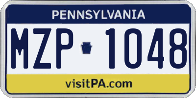 PA license plate MZP1048