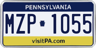 PA license plate MZP1055