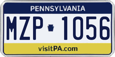 PA license plate MZP1056