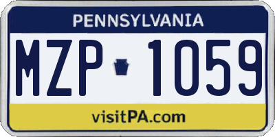 PA license plate MZP1059