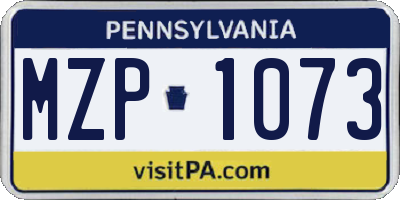 PA license plate MZP1073