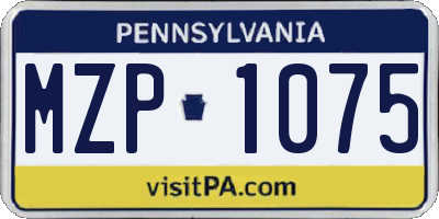 PA license plate MZP1075