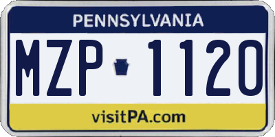 PA license plate MZP1120