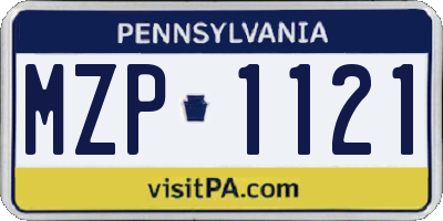PA license plate MZP1121