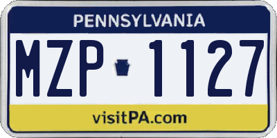 PA license plate MZP1127