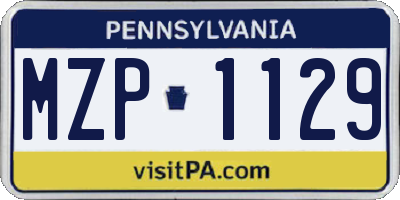 PA license plate MZP1129