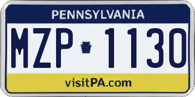PA license plate MZP1130