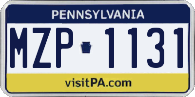 PA license plate MZP1131