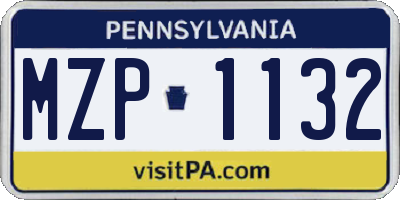 PA license plate MZP1132