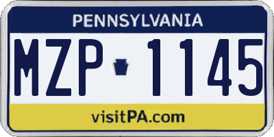 PA license plate MZP1145