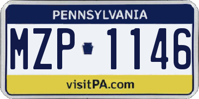 PA license plate MZP1146