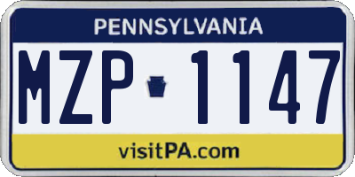 PA license plate MZP1147