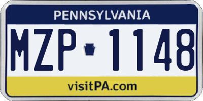 PA license plate MZP1148