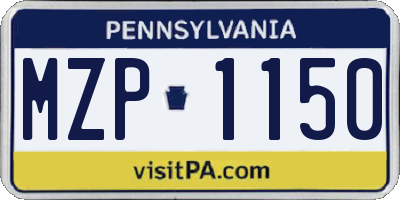 PA license plate MZP1150
