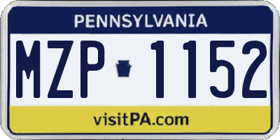 PA license plate MZP1152