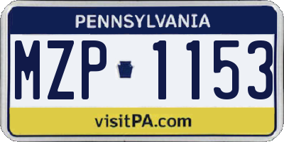 PA license plate MZP1153
