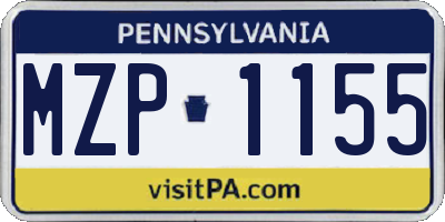PA license plate MZP1155
