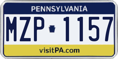 PA license plate MZP1157