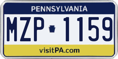 PA license plate MZP1159