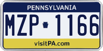 PA license plate MZP1166