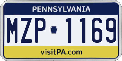 PA license plate MZP1169