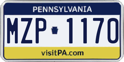 PA license plate MZP1170