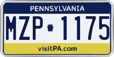 PA license plate MZP1175