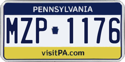 PA license plate MZP1176