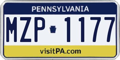 PA license plate MZP1177