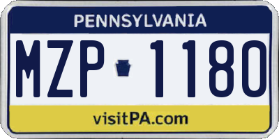 PA license plate MZP1180