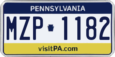 PA license plate MZP1182