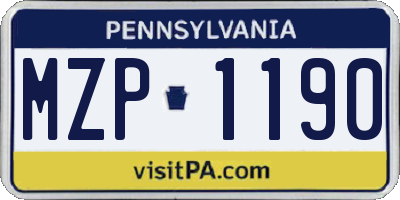 PA license plate MZP1190